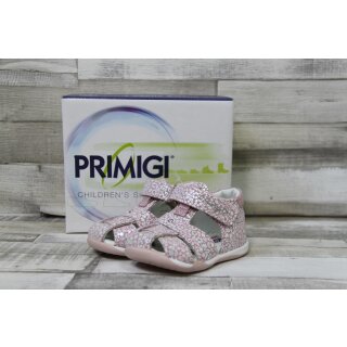 Primigi Mädchen Sandale rosa-silber mit Klettverschluss, Fersen- und Zehenbereich geschlossen