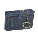 Blaue Leder Schlüsseltasche mit Kartenfächern...