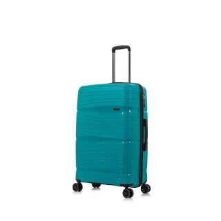 mittlerer D&N Hartschalentrolley 4300  petrol 4 Räder Zwillingsrollen