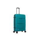 mittlerer D&N Hartschalentrolley 4300  petrol 4 Räder Zwillingsrollen