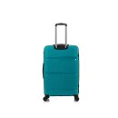 mittlerer D&N Hartschalentrolley 4300  petrol 4 Räder Zwillingsrollen