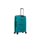 mittlerer D&N Hartschalentrolley 4300  petrol 4 Räder Zwillingsrollen