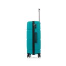 mittlerer D&N Hartschalentrolley 4300  petrol 4 Räder Zwillingsrollen