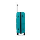 mittlerer D&N Hartschalentrolley 4300  petrol 4 Räder Zwillingsrollen