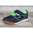 LICO Jungen Klett-Sportschuh dunkelblau mit neongrünem Gummisenkel