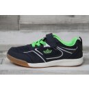 LICO Jungen Klett-Sportschuh dunkelblau mit neongrünem Gummisenkel