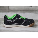 LICO Jungen Klett-Sportschuh dunkelblau mit neongrünem Gummisenkel