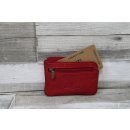 Lederschlüsseltasche aus griffigem rotem Leder