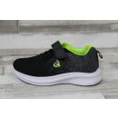 Kinder Sportschuhe Klettverschluss, helle Sohle, schwarz