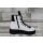 2go schicke sportliche Damen Stiefelette weiß-schwarz gemustert mit seitlichem Schriftzug