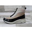 Remonte Damen Kurzstiefelette beige-schwarz mit Reißverschluss vorne