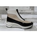 Remonte Damen Kurzstiefelette beige-schwarz mit Reißverschluss vorne