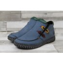 Rieker Damen Knöchelschuh jeansblau mit bunten Ösen