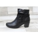 Jana Damen Kurzstiefelette schwarz mit Fesselbändchen und kleiner Zierschnalle , 4 cm Absatzhöhe
