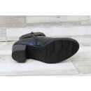 Jana Damen Kurzstiefelette schwarz mit Fesselbändchen und kleiner Zierschnalle , 4 cm Absatzhöhe