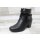 Jana Damen Kurzstiefelette schwarz mit Fesselbändchen und kleiner Zierschnalle , 4 cm Absatzhöhe