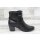 Jana Damen Kurzstiefelette schwarz mit Fesselbändchen und kleiner Zierschnalle , 4 cm Absatzhöhe