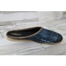 Trunte flache Damenpantoffel mit gummierter Sohle jeansblau