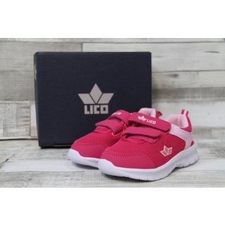 LICO Mädchen Klett-Sportschuh pink/rosa mit weißer Laufsohle