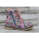 slobby gefütterte Mädchen Stiefelette rosa-bunt mit Schriftzug, Schnürung und Reißverschluss