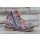 slobby gefütterte Mädchen Stiefelette rosa-bunt mit Schriftzug, Schnürung und Reißverschluss
