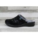 Fly Flotkuscheliger Damen Pantoffel schwarz mit heller Stickerei