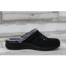 Fly Flotkuscheliger Damen Pantoffel schwarz mit heller Stickerei