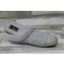 Manitu schicker Damen Filz Pantoffel hellgrau mit Flauschfutter und herausnehmbarer Innensohle