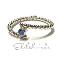 filigraner Ring 925 Silber mit Zirkonia blau Handarbeit #55