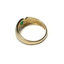 Ring 585/- Gelbgold Smaragd matt Solitärring Schmuckring #62