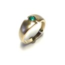 Ring 585/- Gelbgold Smaragd matt Solitärring Schmuckring #62