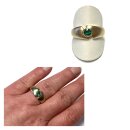 Ring 585/- Gelbgold Smaragd matt Solitärring Schmuckring #62