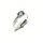 Ring 925 Silber bicolor Aquamarin oval facettiert matt Solitärring #50