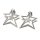 Ohrstecker 925/- Silber rhodiniert Stern groß beweglich Zirkonias Ohrringe