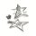 Ohrstecker 925/- Silber rhodiniert Stern groß beweglich Zirkonias Ohrringe