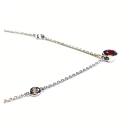 Solitär Anhänger 585/- Weißgold Rubin rund facettiert + Brillanten 0,13ct G/si Kettenanhänger inklusive Kette 42 / 45 cm