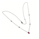 Solitär Anhänger 585/- Weißgold Rubin rund facettiert + Brillanten 0,13ct G/si Kettenanhänger inklusive Kette 42 / 45 cm