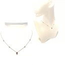 Solitär Anhänger 585/- Weißgold Rubin rund facettiert + Brillanten 0,13ct G/si Kettenanhänger inklusive Kette 42 / 45 cm