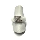 Ring Keramik weiß 925 Silber Zirkonia Bandring gewölbt 6mm breit #50