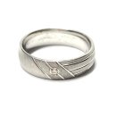 Ring 925 Silber rhodiniert Zirkonia matt gemustert Bandring #52