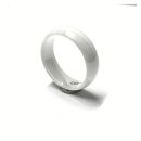 Keramik Ring halbrund weiß 7 mm Bandring Ehering Trauring #64