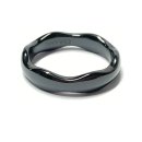Keramik Ring halbrund schwarz 5,5 mm gewellt Bandring...