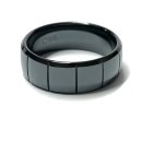 Keramik Ring halbrund schwarz 8 mm Bandring Ehering...