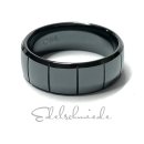 Keramik Ring halbrund schwarz 8 mm Bandring Ehering...