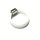 Ring Keramik weiß Edelstahl Zirkonia Bandring gewölbt 6mm breit #56