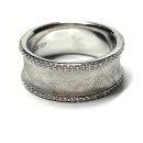 Silber Ring 925 rhodiniert Zirkonia strukturiert matt...