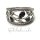Ring 925/- Silber Zirkonia schwarz + weiß Kontrast Schmuckring Silberring #54