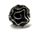 Ring 925 Silber geschwärzt rustikal Blütenform modern #55
