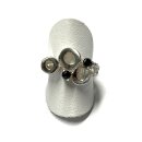 Ring 925/- Silber Zirkonia schwarz + weiß Kontrast Schmuckring Silberring #54