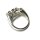 Ring 925/- Silber Zirkonia schwarz + weiß Kontrast Schmuckring Silberring #54